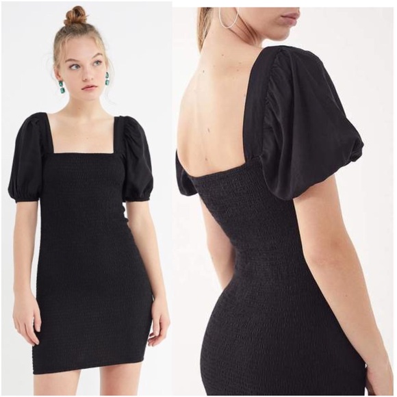 Urban Outfitters Dresses & Skirts - NWT UO Black Smocked Puff Sleeve Dress